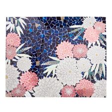 Indigo & Pink Floral Mosaic Wall Panel