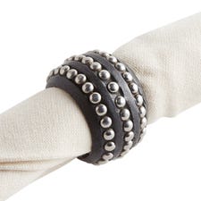 Black & Silver Dots Napkin Ring