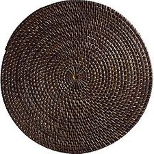 Dark Brown Round Rattan Placemat