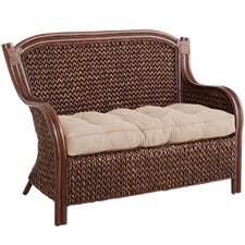 King Brown Wicker Settee