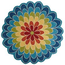 Calliope Mum Red Round Rug
