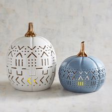 Tribal Pumpkin Tealight Candle Holders