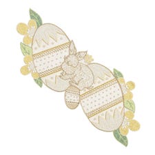 Floral & Eggs Beaded 36" Table Runner