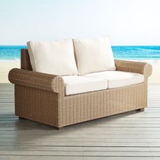 Echo Beach Sand Roll Arm Loveseat