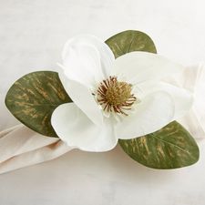 Faux Magnolia Flower Napkin Ring 
