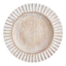 Whitewash Wooden Charger Plate