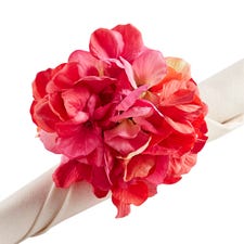 Pink & Red Hydrangea Napkin Ring