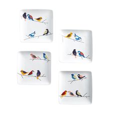 Bird Branch Appetizer Plate Set