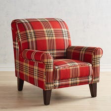 Lyndee Red Plaid Armchair