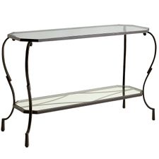 Chasca Glass Top Brown Console Table