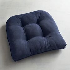 Tufted Standard Contour Chair Cushion in Calliope Indigo
