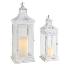 Hurst Antiqued White Lanterns