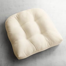 Tufted Standard Contour Chair Cushion in Calliope Ivory