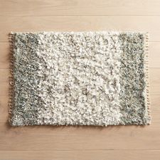 Blue Border Shag Rug