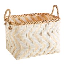 Natural & White Bamboo Basket