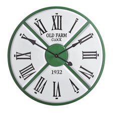Green Iron Round Wall Clock
