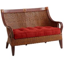 Temani Brown Wicker Settee