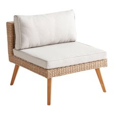 Bari Sand Armless Chair with Cushions