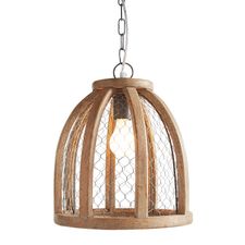 Wood & Wire Pendant Light
