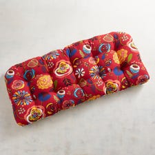 Tufted Standard Contour Settee Cushion in Sonya Red