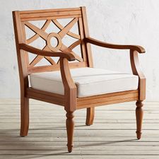 Chiara Wood Turned Leg Armchair