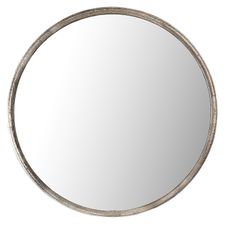 36" Simple Galvanized Round Mirror