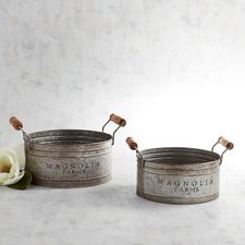 Magnolia Home Galvanized Gathering Pans Set