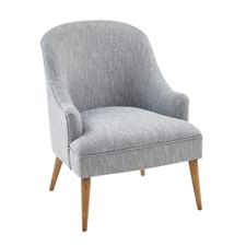 Livia Round Back Blue Chevron Armchair