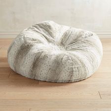 Fuzzy Faux Fur Snow Leopard Bean Bag