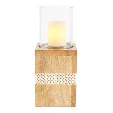 Wooden Box Pillar Candle Holder