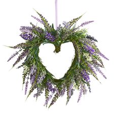 Faux Lavender Heart 11" Mini Wreath