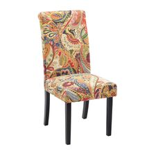 Audrey Multi Paisley Dining Chair with Espresso Wood