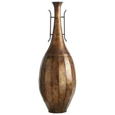 Golden Patina Floor Vase with Handles 