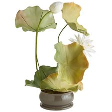 Faux Lotus & Lily Pad Arrangement