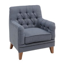 Denim Tufted Modern Arm Chair 