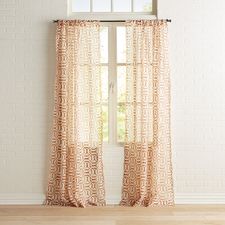Shibori Geometric Clay Sheer Curtain