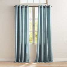 Herringbone Teal Grommet Curtain