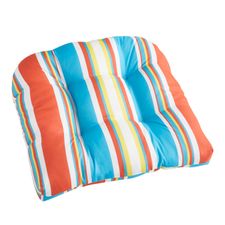 Large Contour Chair Cushion in Warm Multi Stripe
