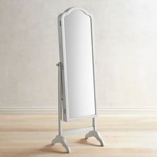 Hayworth Silver Floor Mirror Armoire