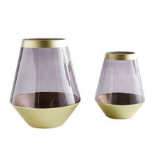 Dark Glass & Golden Vase
