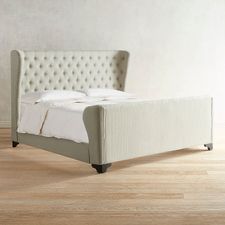 Tully Taupe Tufted Bed