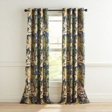 Windsor Botanical Navy Curtain Panel