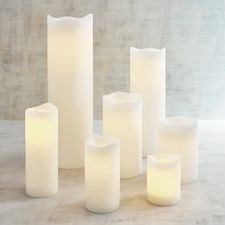 Deco Wick™ Distressed White LED Pillar Candles