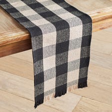 Black & Ivory Check 72" Table Runner