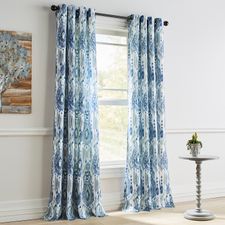 Ikat Ocean Indigo Curtain