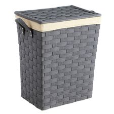Harper Gray Wicker Laundry Hamper