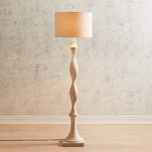 Whitewashed Weathered Twist Floor Lamp