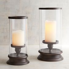 Metal Pedestal Hurricane Candle Holders