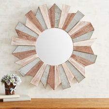 Beach Washed Planked Mirror