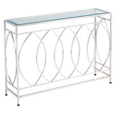 Elana Silver Stainless Steel Console Table